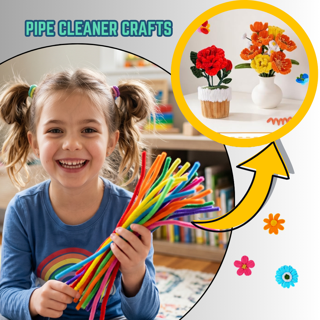 Kids Pipe Cleaner Flower Making Kit – Create, Sell & Earn | 1000pc Craft Business Starter Set