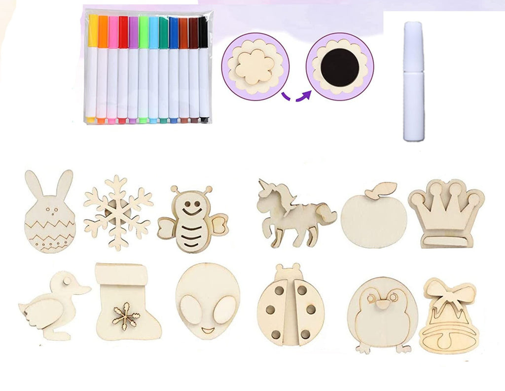 Kids DIY Wooden Magnet Painting Kit – Create, Sell & Earn | Paint Your Own Fridge Magnets Craft Business Starter Set