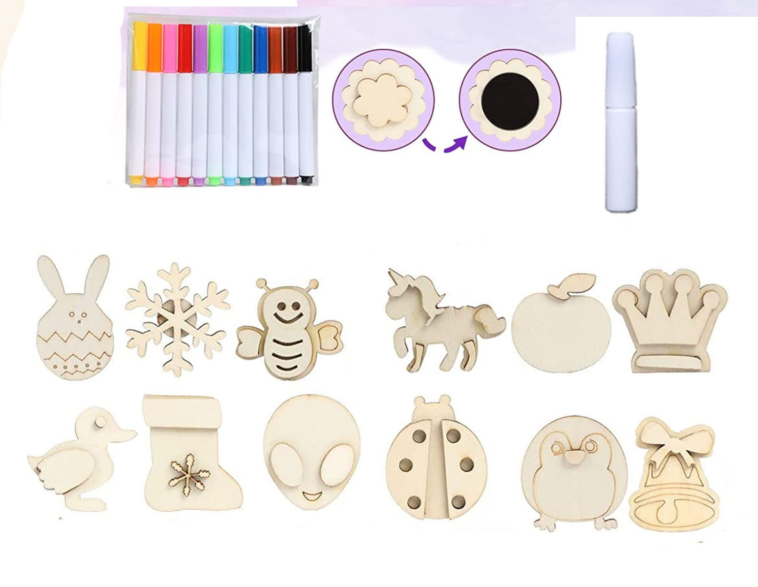 Kids DIY Wooden Magnet Painting Kit – Create, Sell & Earn | Paint Your Own Fridge Magnets Craft Business Starter Set