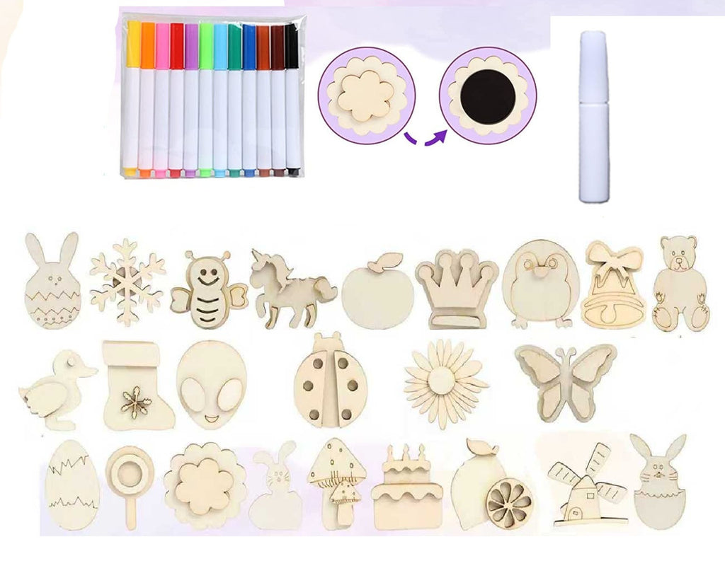 Kids DIY Wooden Magnet Painting Kit – Create, Sell & Earn | Paint Your Own Fridge Magnets Craft Business Starter Set