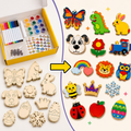 Kids DIY Wooden Magnet Painting Kit – Create, Sell & Earn | Paint Your Own Fridge Magnets Craft Business Starter Set