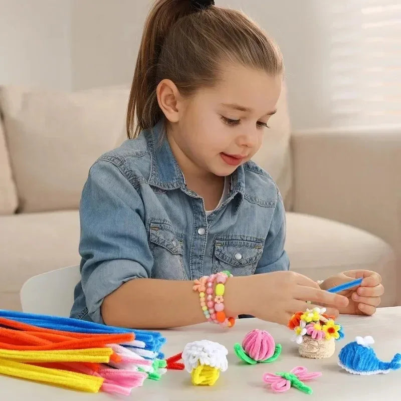 Colorful Chenille Stem Pipe Cleaners – Bulk Pack for Kids' Crafts (100–1000 Pcs)