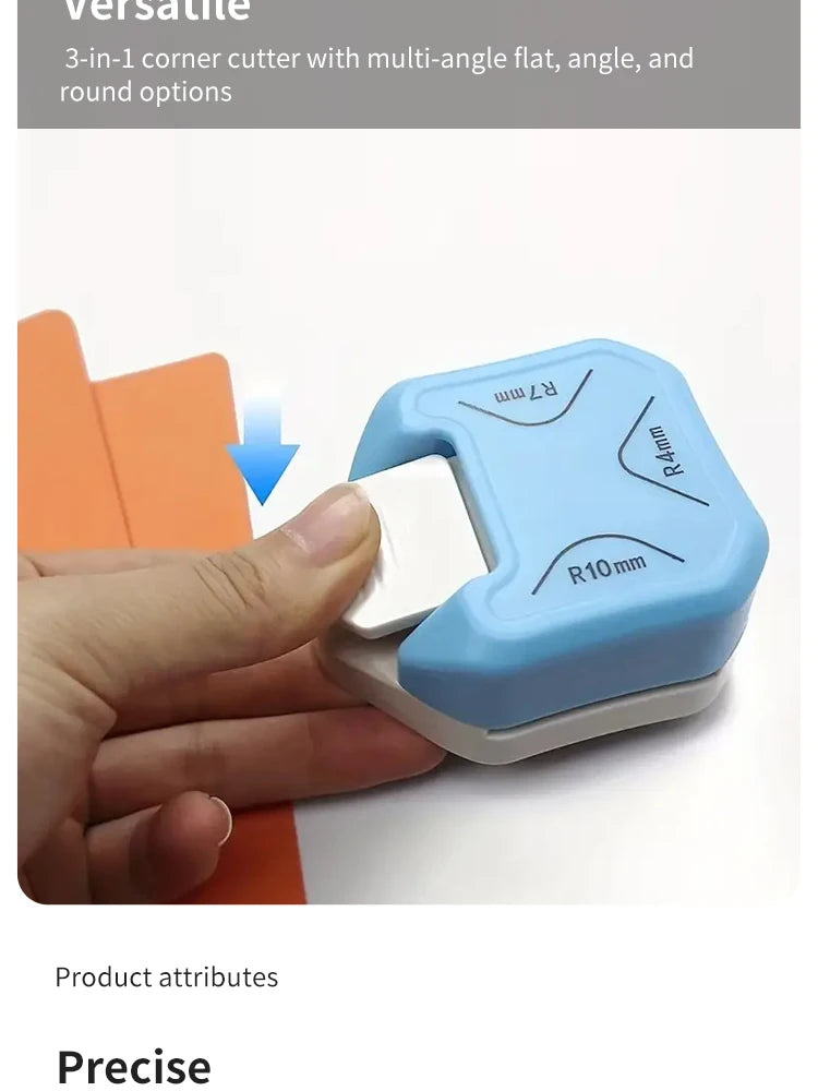 3-in-1 Corner Punch Tool – Round, Flat & Angled Corners for Cards & Crafts