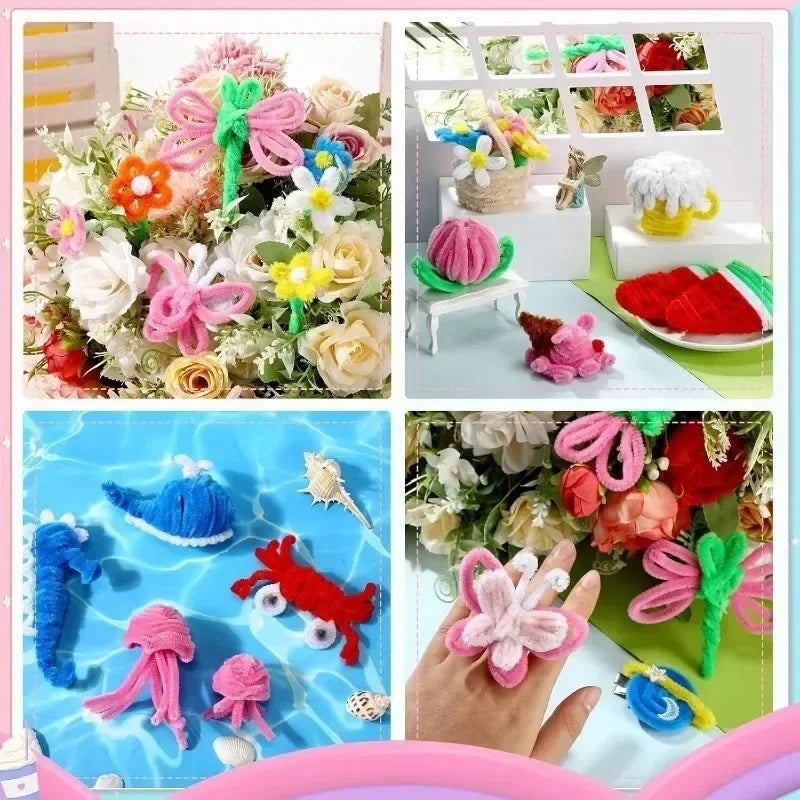Colorful Chenille Stem Pipe Cleaners – Bulk Pack for Kids' Crafts (100–1000 Pcs)