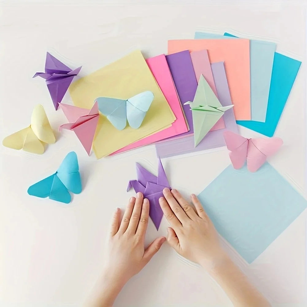 Mixed Color Craft Paper – 100 Sheets in 10 Colors for Kids' Crafts & Origami