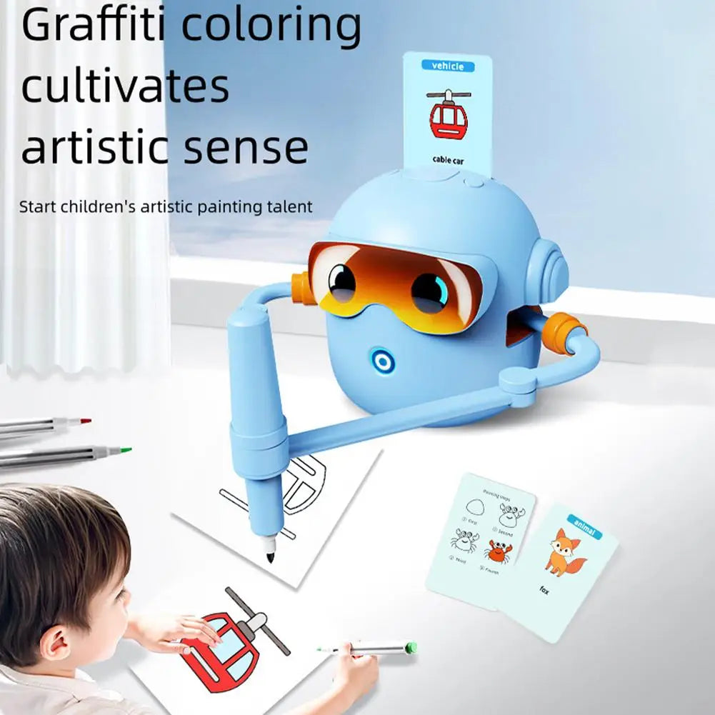 Smart Drawing Robot for Kids – Voice-Guided Art Machine with 100 Creative Cards