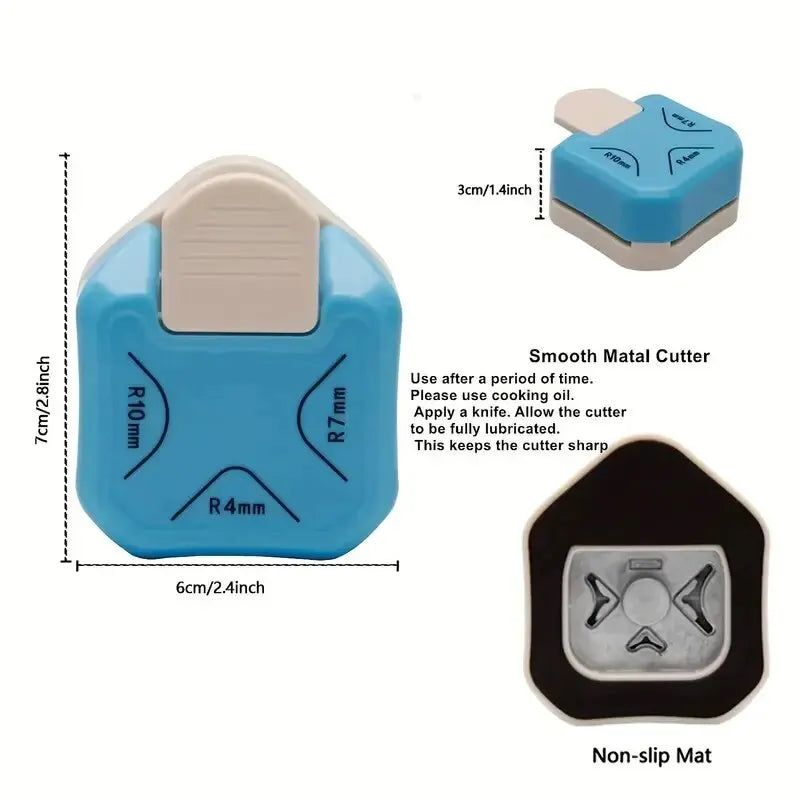 3-in-1 Corner Punch Tool – Round, Flat & Angled Corners for Cards & Crafts