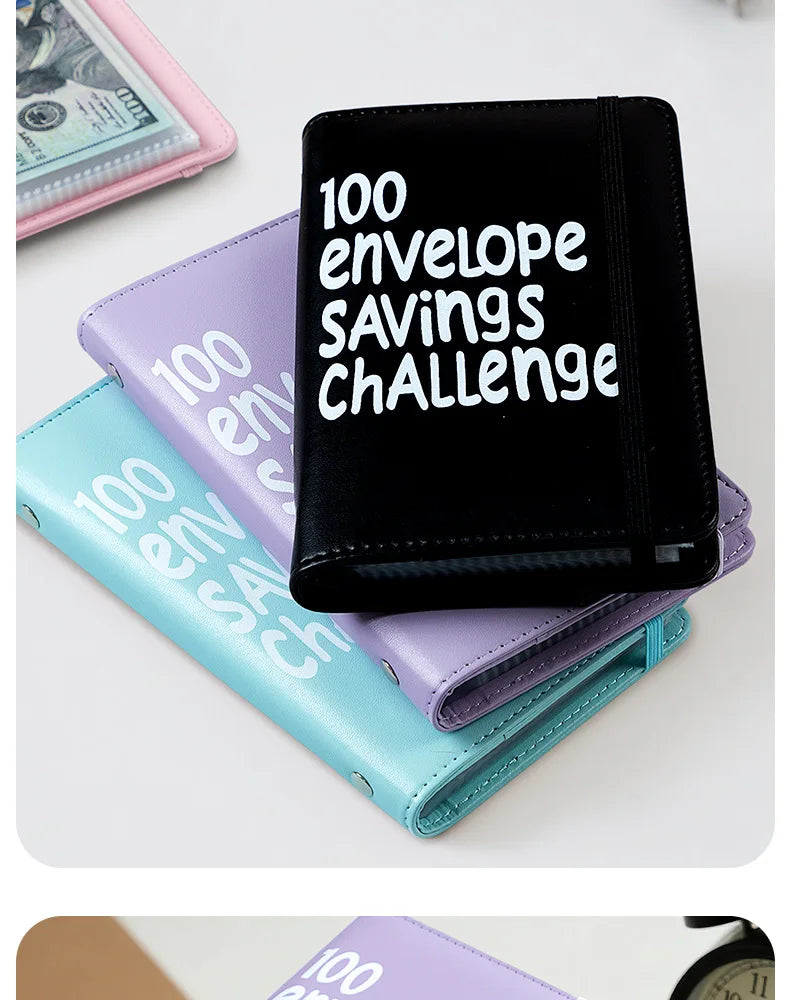 100 Envelope Challenge Binder – Fun Kids' Savings Tracker with Cash Envelopes