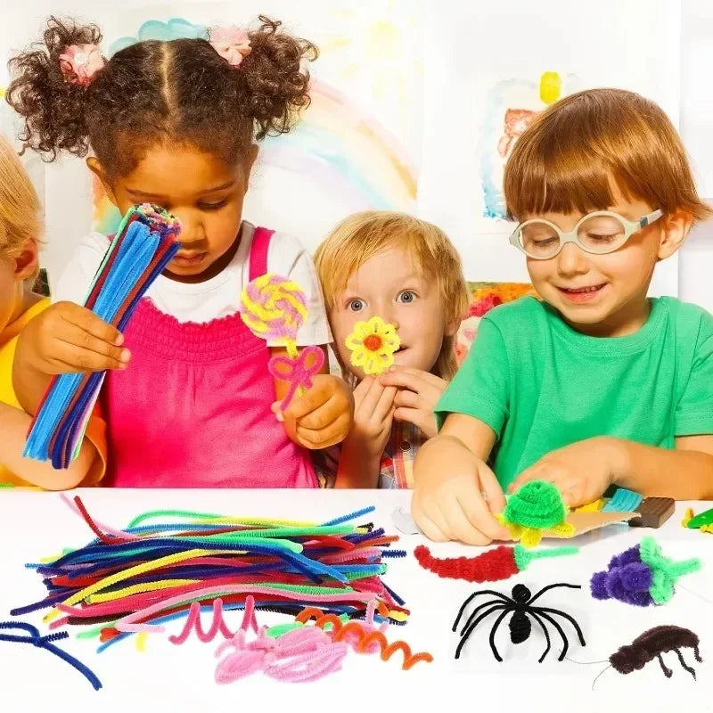 Colorful Chenille Stem Pipe Cleaners – Bulk Pack for Kids' Crafts (100–1000 Pcs)