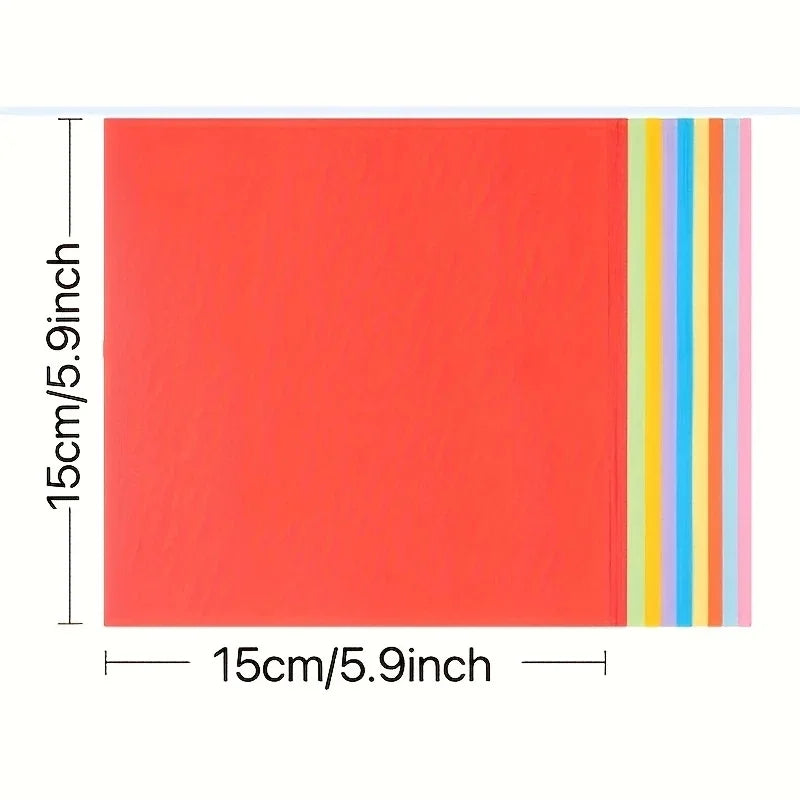 Mixed Color Craft Paper – 100 Sheets in 10 Colors for Kids' Crafts & Origami