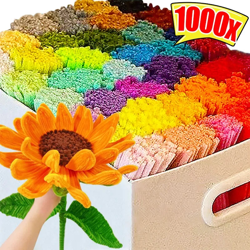 Colorful Chenille Stem Pipe Cleaners – Bulk Pack for Kids' Crafts (100–1000 Pcs)