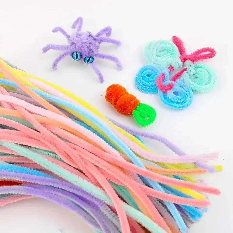 Colorful Chenille Stem Pipe Cleaners – Bulk Pack for Kids' Crafts (100–1000 Pcs)