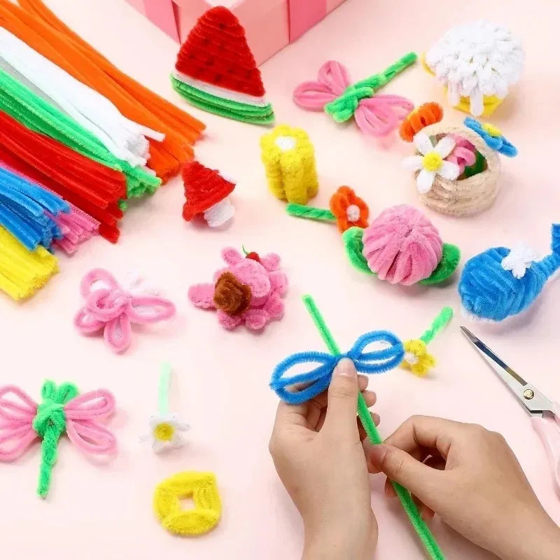 Colorful Chenille Stem Pipe Cleaners – Bulk Pack for Kids' Crafts (100–1000 Pcs)