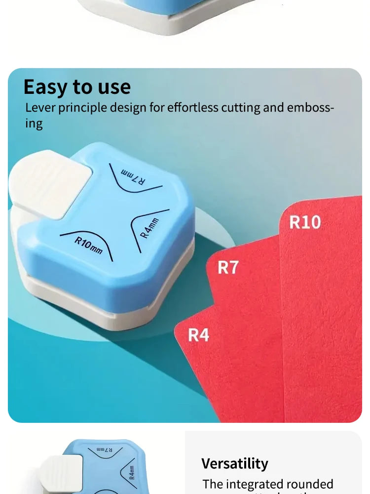3-in-1 Corner Punch Tool – Round, Flat & Angled Corners for Cards & Crafts